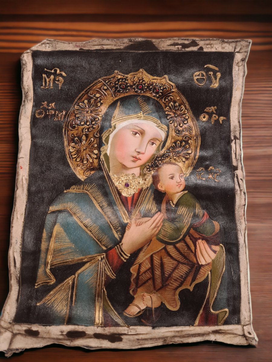 Hand Painted artwork Our Lady of Perpetual Succour- unframed (30cm x 40cm) - JMJ Catholic Products#variant