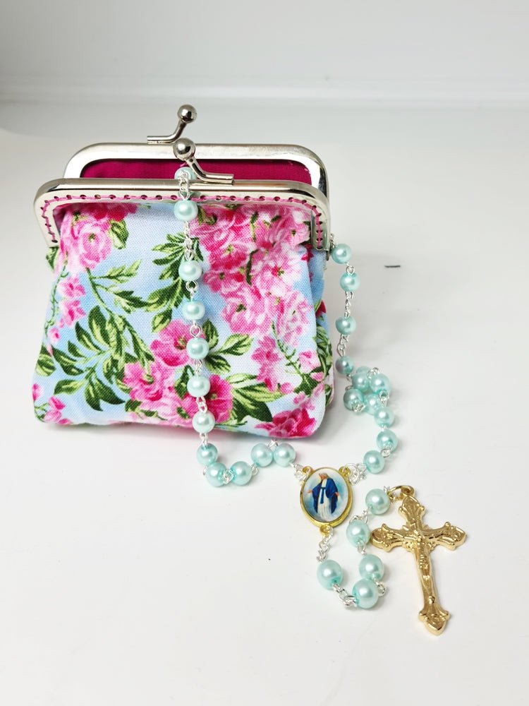 Handmade Rosary (Our Lady of Grace) and Purse (free shipping) - JMJ Catholic Products#variant