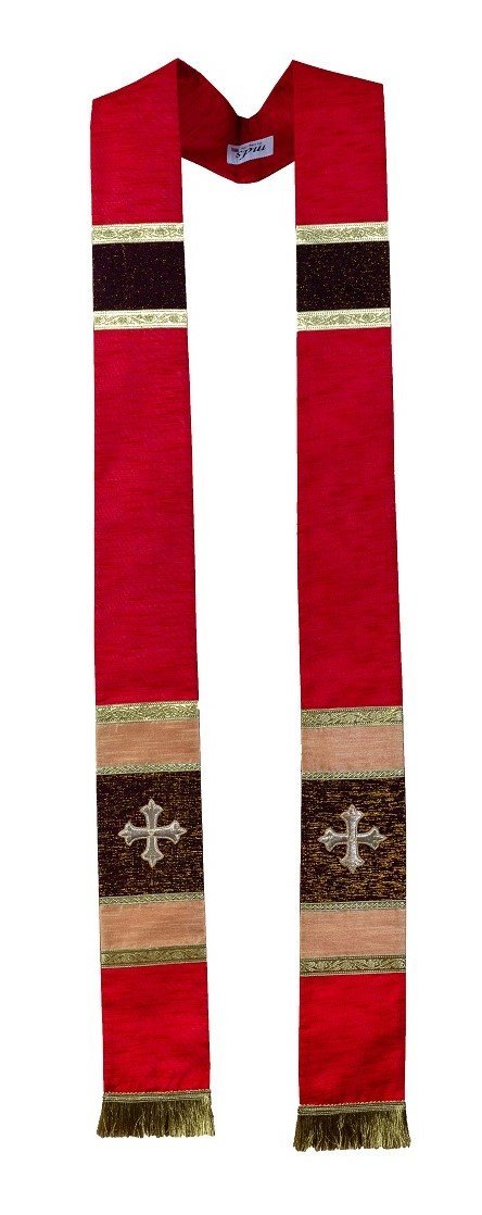 Holy Cross Stole — Hand Embroidered - JMJ Catholic Productsvariant
