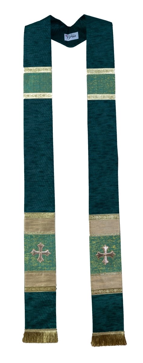 Holy Cross Stole — Hand Embroidered - JMJ Catholic Productsvariant