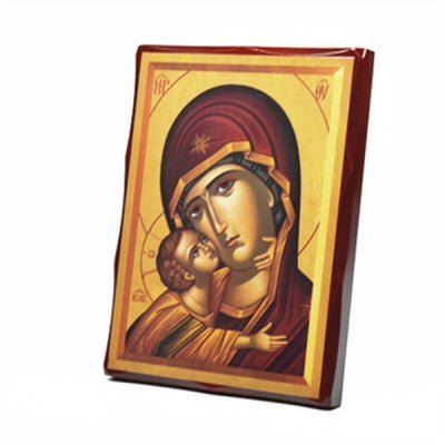 Holy Mother and Child - Brown Wooden Plaque (16 x 21 cm) - JMJ Catholic Productsvariant