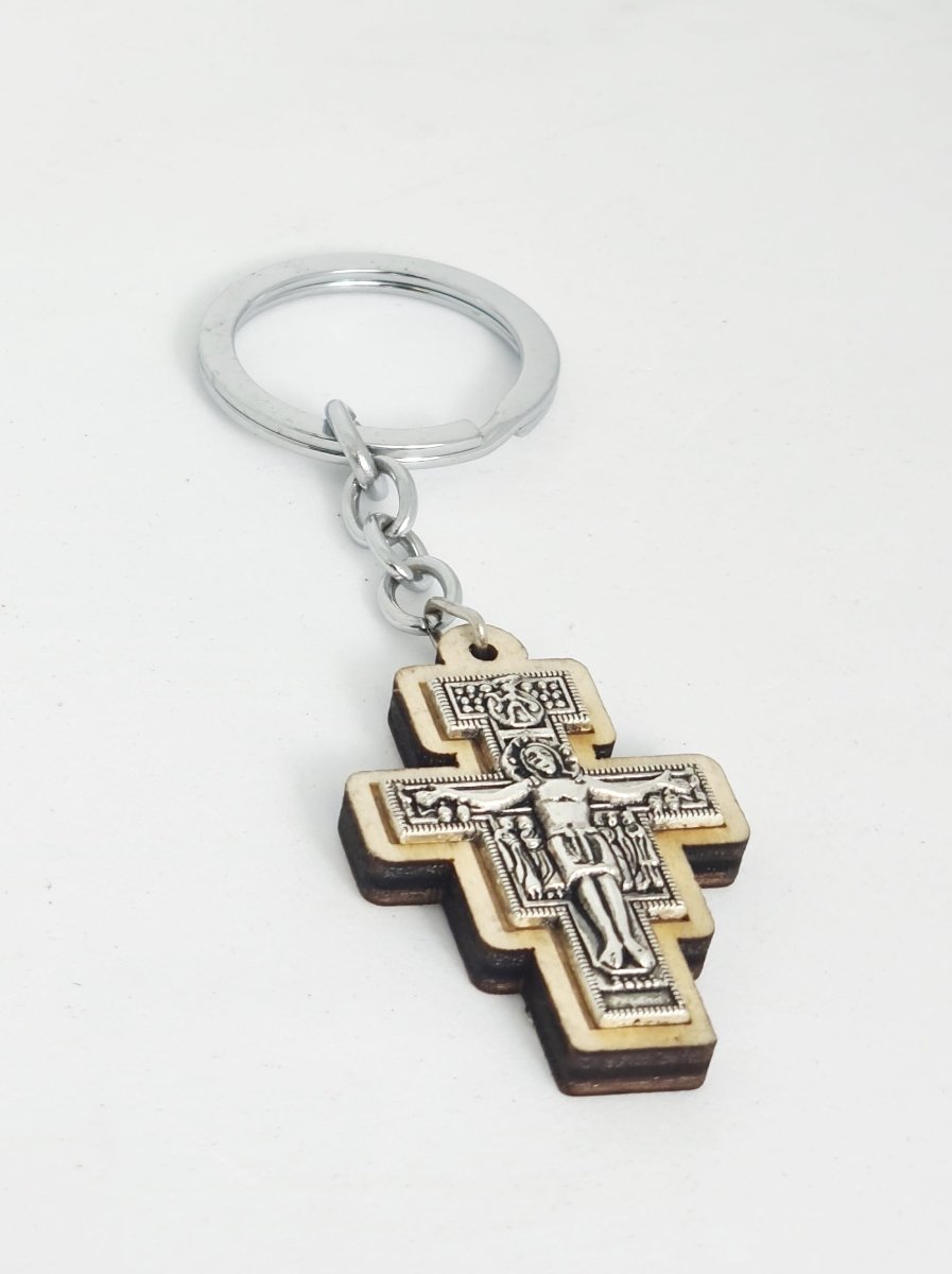 Icon Crucifix key ring (free shipping) - JMJ Catholic Products#variant