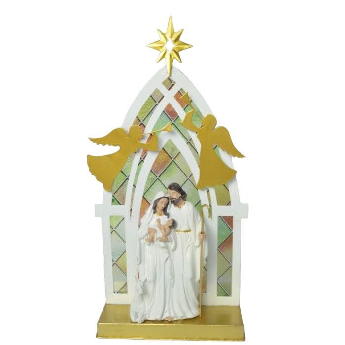 IRON HOUSE WITH HOLY FAMILY (41cm) - JMJ Catholic Products#variant