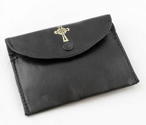 Leather rosary and coin case in soft sheepskin