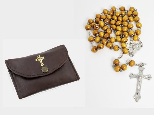 Leather Rosary & Coin Case — Soft Sheepskin (2 Colours) - JMJ Catholic Productsvariant