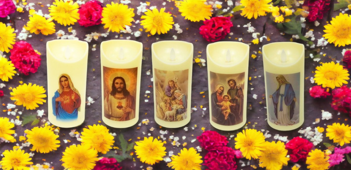 LED Plastic candle 15cm H - JMJ Catholic Products#variant