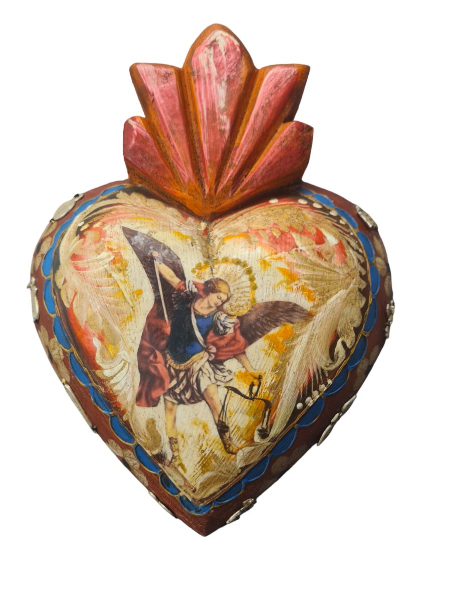 Mexican wooden heart - wall hanging - JMJ Catholic Products#variant