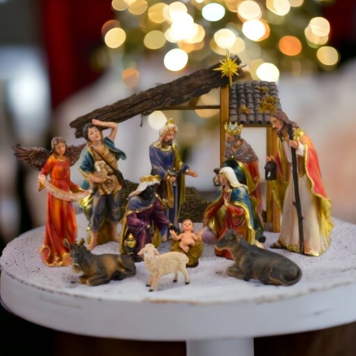 Nativity with barn (32cm/11 Pieces) - JMJ Catholic Products#variant