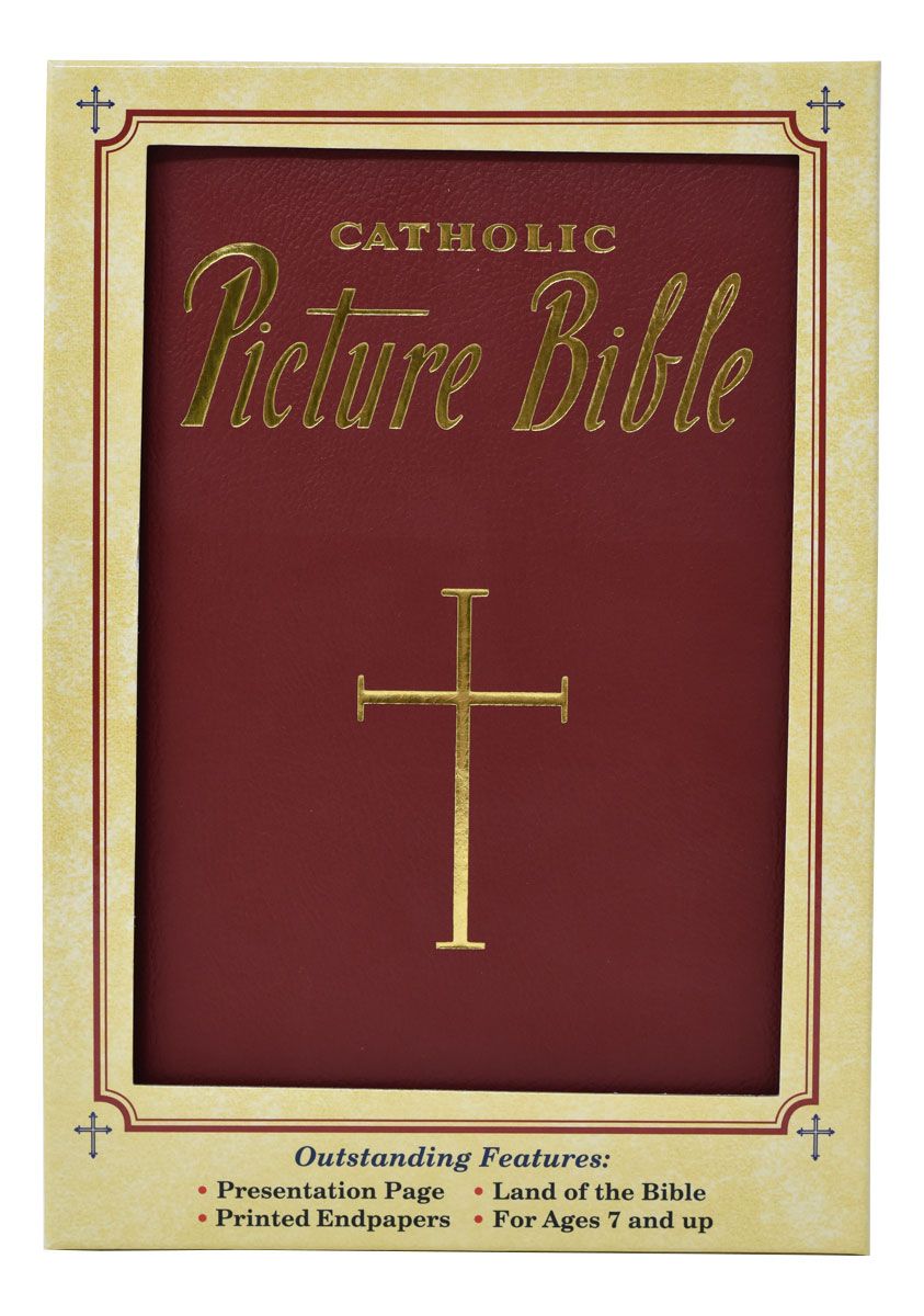 New Catholic Picture Bible (Gift Boxed - Burgundy) - JMJ Catholic Products#variant