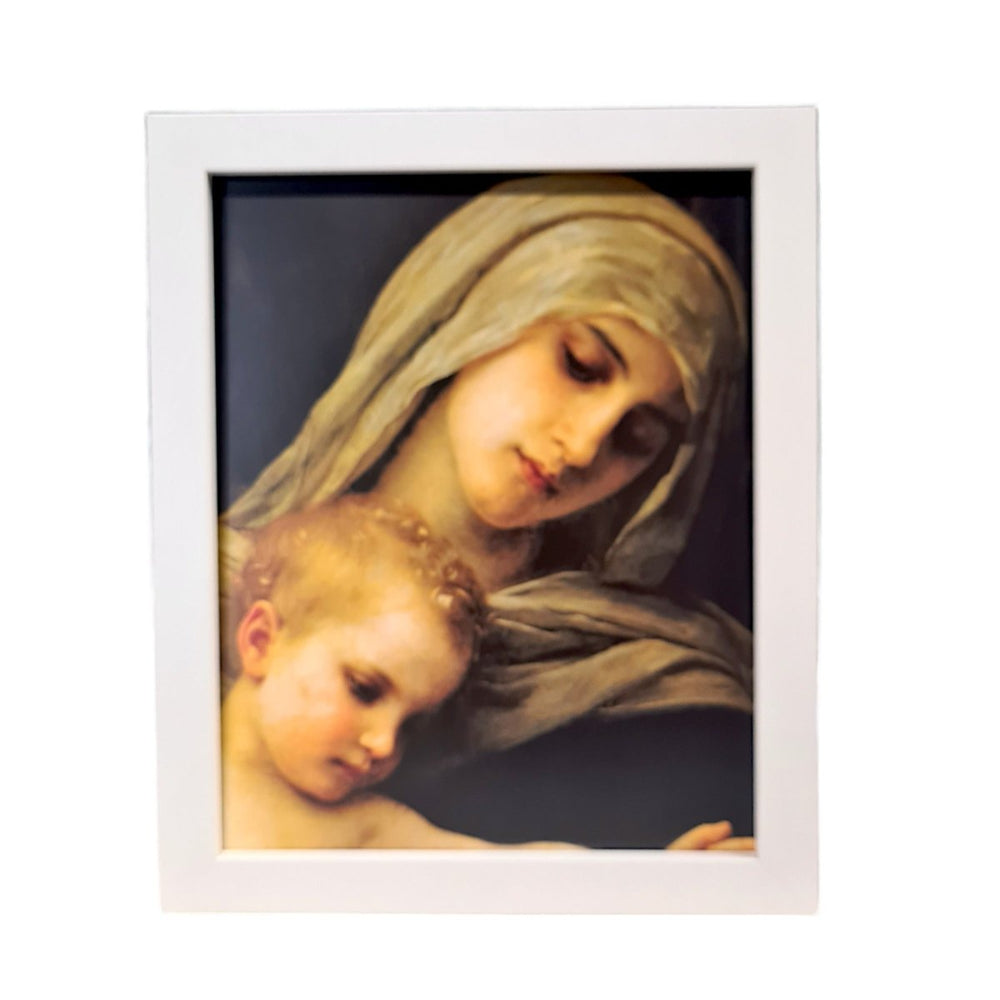 Our Lady 2 - White timber frame - JMJ Catholic Products#variant