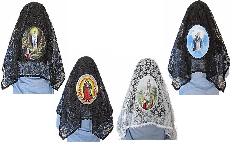 Our Lady of Guadalupe Mantilla — Graceful Black Lace - JMJ Catholic Productsvariant