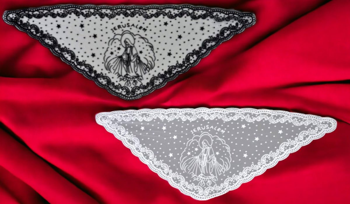 Our Lady - White Mantilla (free shipping) - JMJ Catholic Products#variant