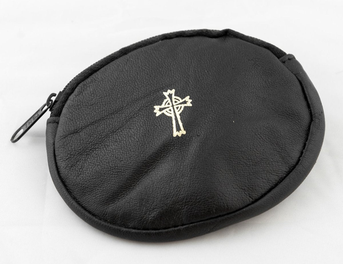 OVAL REAL LEATHER ROSARY CASE (9502)