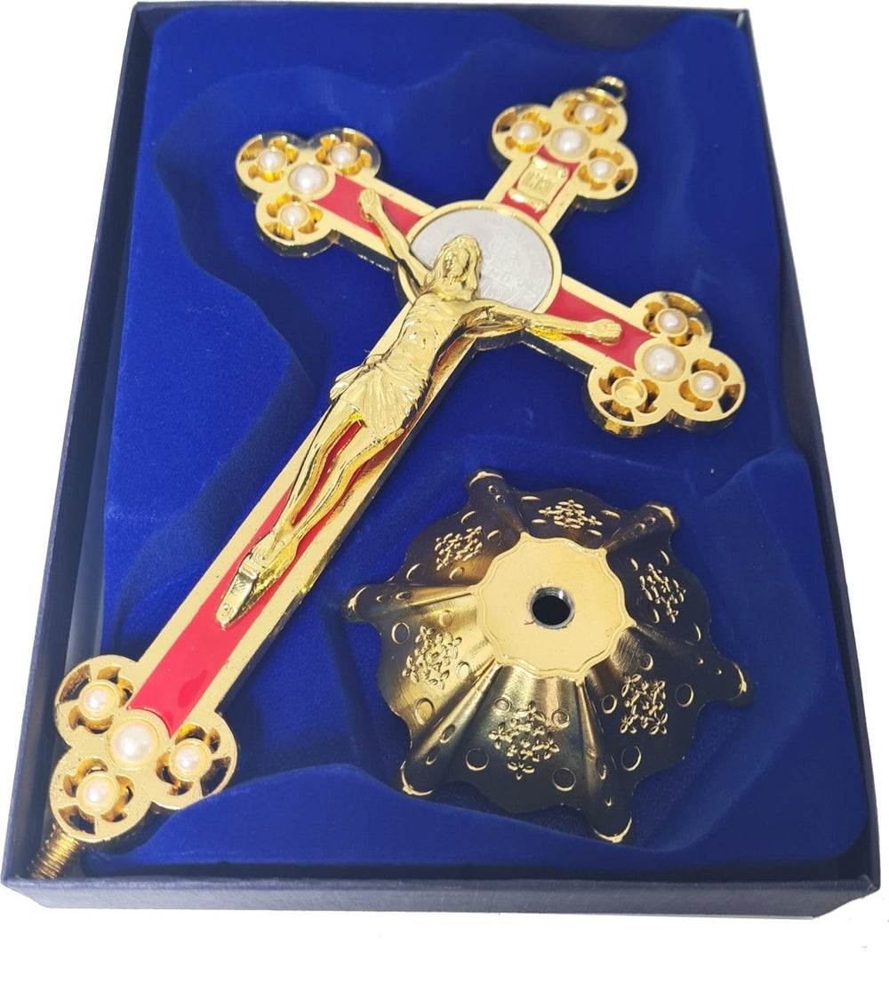 Pearl Table top Crucifix (21.5cm h) - JMJ Catholic Products#variant