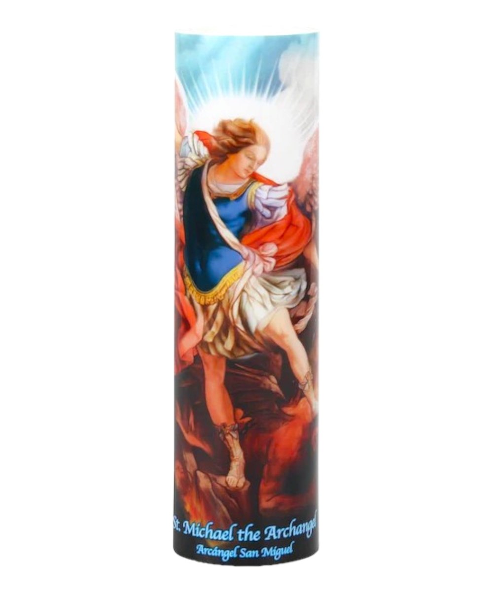 Saint Michael Archangel - LED Candle 20cm - JMJ Catholic Products#variant