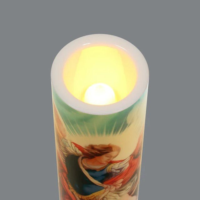 Saint Michael Archangel - LED Candle 20cm - JMJ Catholic Products#variant