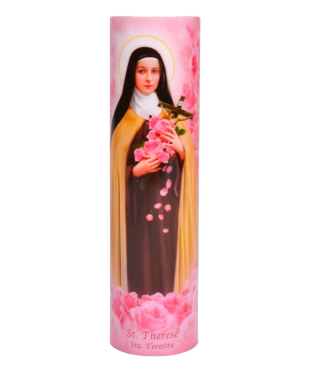 Saint Therese of Lisieux - LED Candle 20cm - JMJ Catholic Products#variant