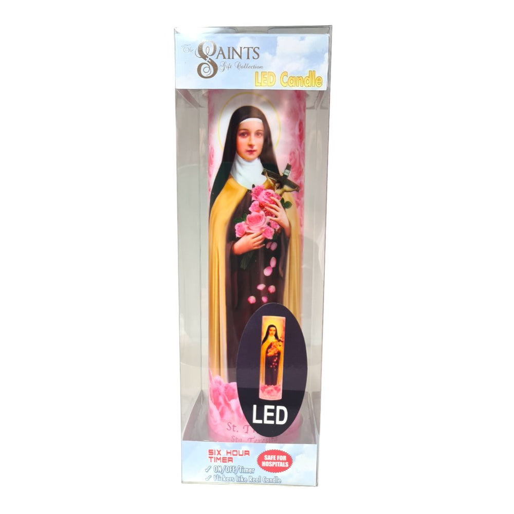 Saint Therese of Lisieux - LED Candle 20cm - JMJ Catholic Products#variant
