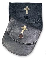 Semi-Oval Rosary & Coin Case — Soft Sheepskin Leather (2 Colours) - JMJ Catholic Productsvariant