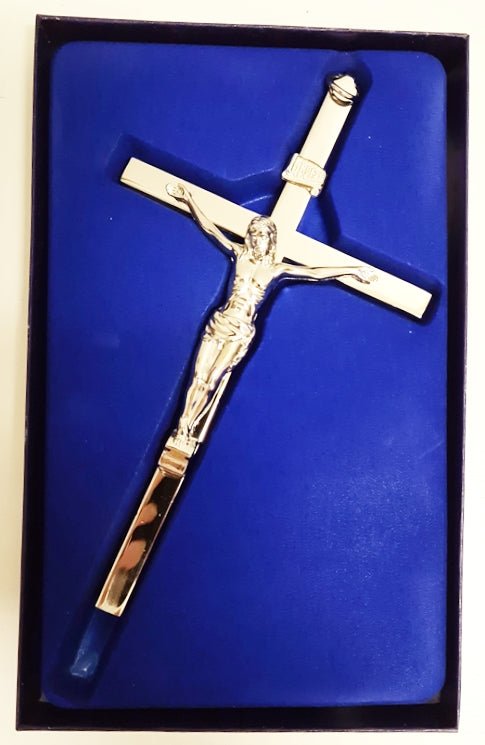 Silver Metal Crucifix 20cm - JMJ Catholic Products#variant
