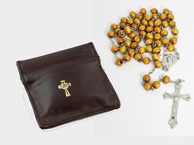 Snap Top Closure Leather Rosaries (9510) Free shipping - JMJ Catholic Products#variant