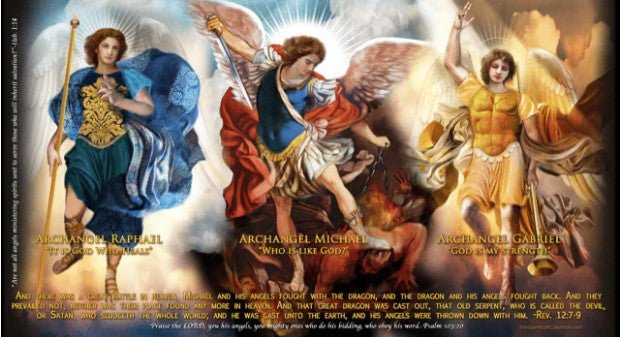 Three Archangels - LED Candle Large - JMJ Catholic Products#variant