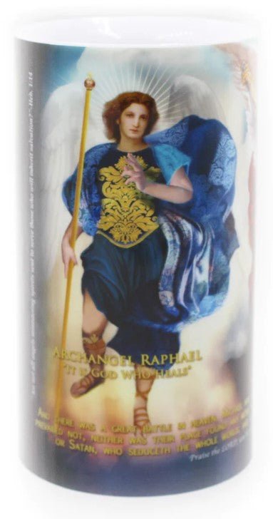 Three Archangels - LED Candle Large - JMJ Catholic Products#variant