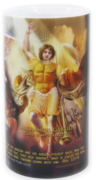 Three Archangels - LED Candle Large - JMJ Catholic Products#variant