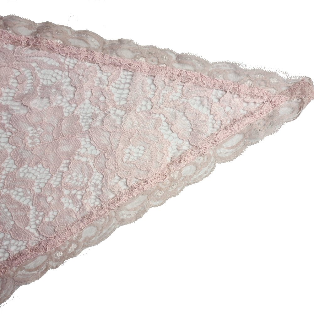 Triangular Mantilla, with wide lace Hem. PINK (free shipping) - JMJ Catholic Products#variant
