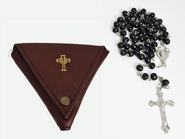 Triangular Rosary Case — Sheepskin Leather (2 Colours) - JMJ Catholic Productsvariant