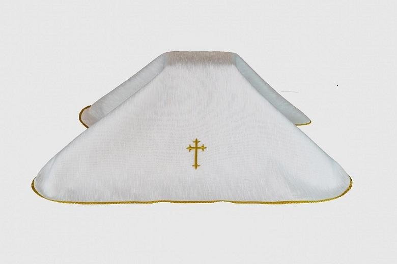 Urn Cover- Embroidered Latin Cross with piping -URN-C108 - JMJ Catholic Products#variant