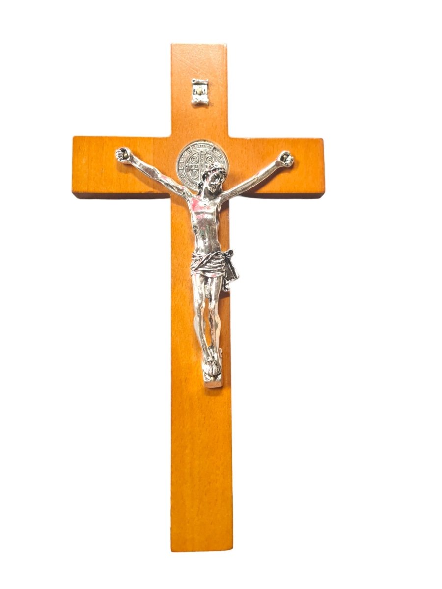 Wall hang Crucifix - silver Corpus (30cm/h) - JMJ Catholic Products#variant