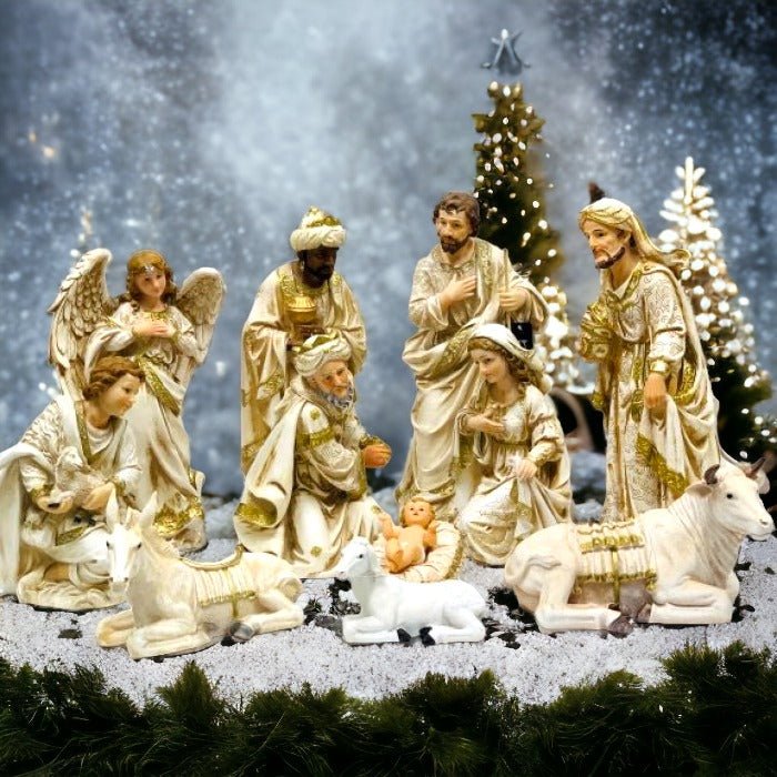 White Nativity set (30cm/11 Pieces) - JMJ Catholic Products#variant