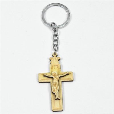 Wooden Crucifix Keyring - JMJ Catholic Productsvariant